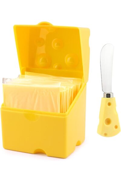 Arabest علبة تخزين الجبن المقطع، مزودة بغطاء قابل للطي وقطاعة زبدة، مناسبة لل...