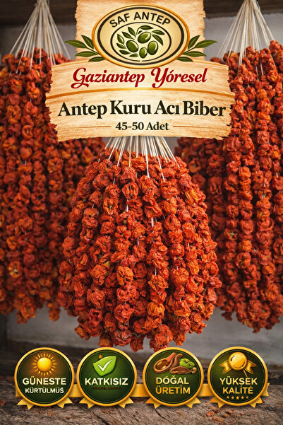 safantep Saf Antep Aci Biber Kurutmalik 45 50 adet Güneşte Kurutulmuş