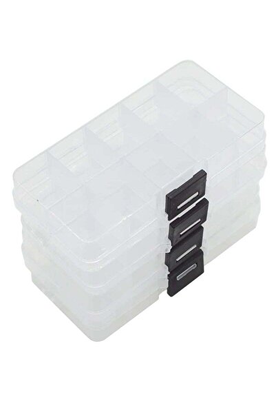 Arabest 4 Pcs 10 Grids 5 Inch x 2.5 Inch Small Removable Plastic Jewelry Orga...