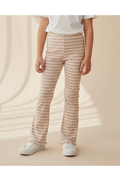 REDTAG Girls White Striped Leggings