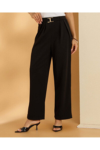 REDTAG Women Black Wide Trouser