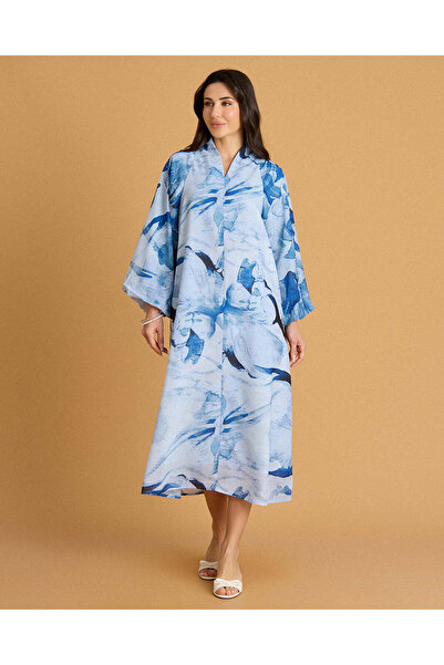 REDTAG فستان نسائي أزرق مطبوع كاجوال