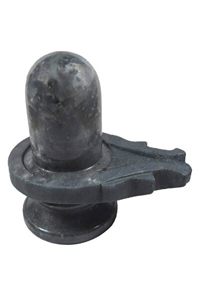 None Handcrafted Pure White Marble Shivling Idol (3.5 Inches)