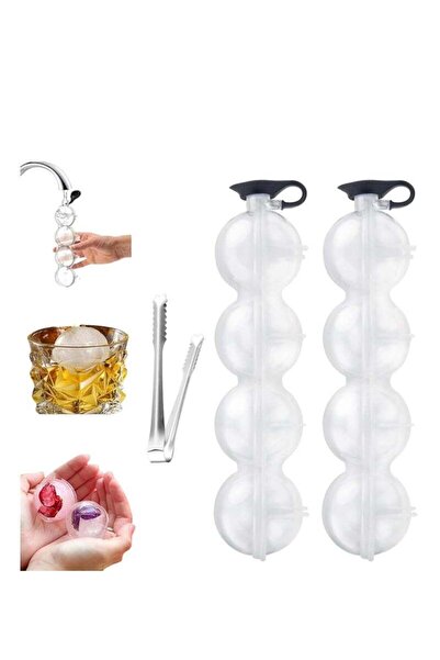 Arabest 4-Hole Ice Ball Maker, Round Ice Cube Mold, Leak-Free Round Ice Cube ...