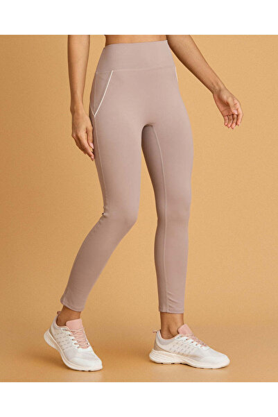 REDTAG Women Beige Active Leggings