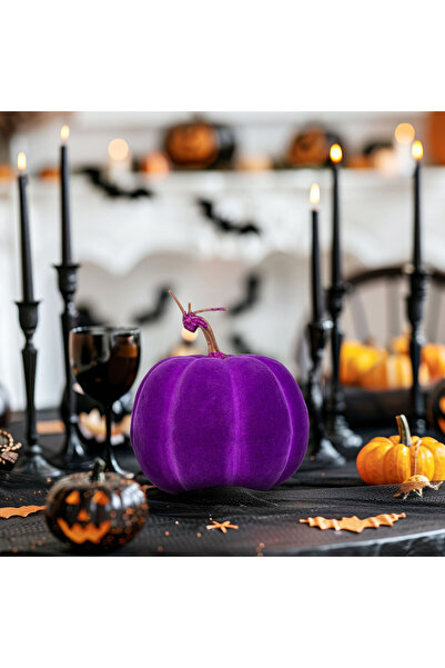 FAMİLY Dovleac decor de Halloween - 16,5 cm - mov - spuma - sclipici