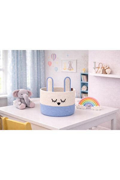 Berçak Home Rabbit Ear Knitted Basket, Decorative Organizer Basket, Baby Room...