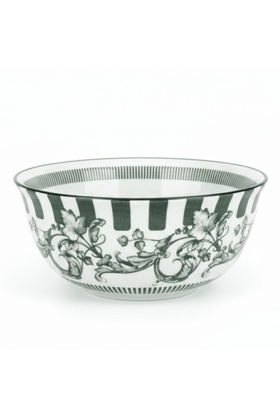 Angela Floral Garden Ceramic Serving Bowl – 13.5 cm (White with Green Floral ...