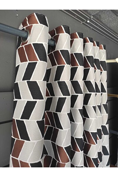 Evcimenhome ستارة ريفية (مبطنة) من قماش الجاكار. حلقة معدنية بفتحات للتعليق 1...