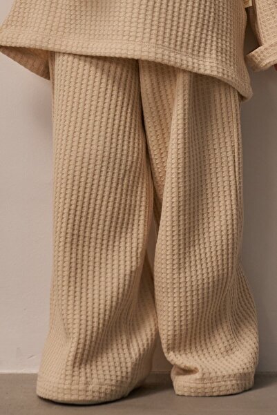 Oh La La Koala For Little Ones Beige Waffle Fabric Casual Trousers