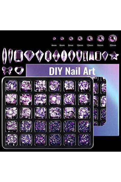 delis Маркизовски кристали за нокти, RHINE61, лилави