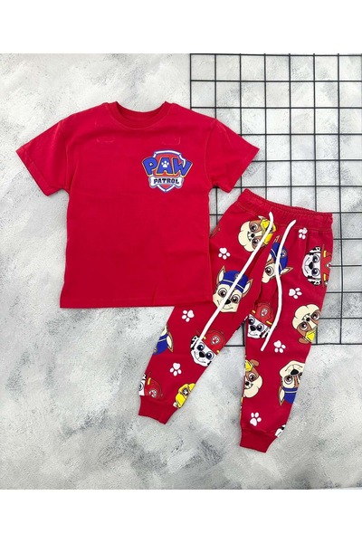 BEBEMER Zr 7021 Paw Petrol Printed Set (3-8 Years) Red