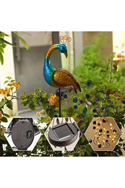 Gardlov Lampă solară decorativă de grădină, păun