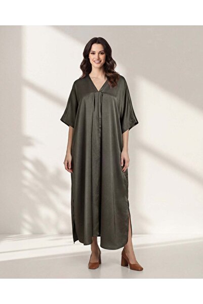 REDTAG Women Charcoal Plain Kaftan