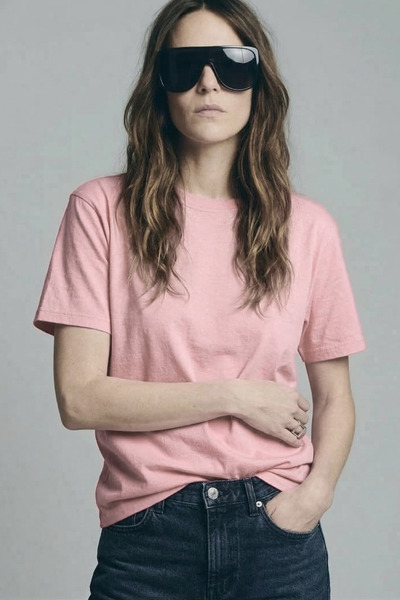 The Champ Clothing Γυναικείο μπλουζάκι Basic oversized Ροζ – Λαιμόκοψη ποδηλά...