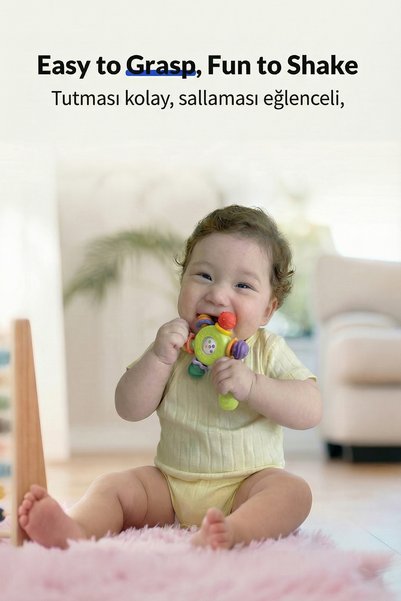 BBSKY Baby Teething Toy, Montessori Sensory Toy, Silicone Teether, Bpa Free