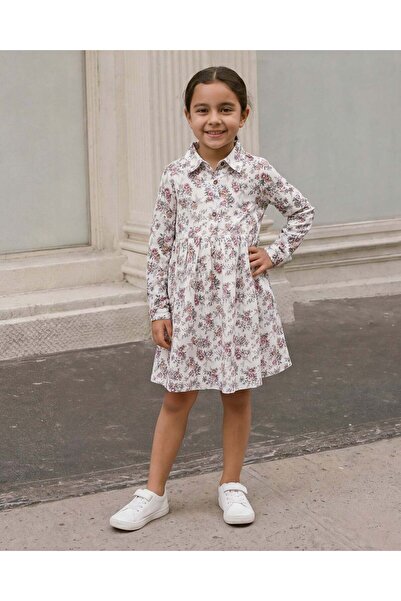 REDTAG Girls White Printed Sun Dress