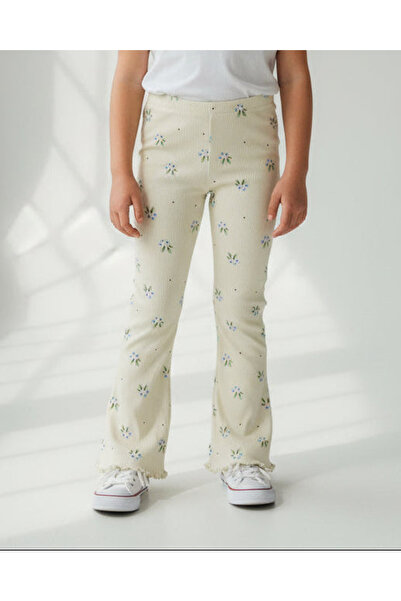 REDTAG Girls Mint Floral Flared Leggings