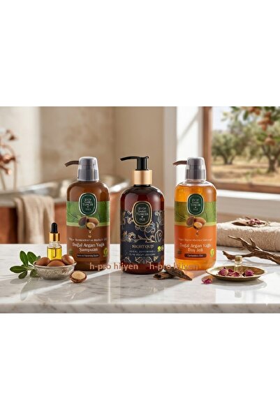 Eyüp Sabri Tuncer Argan Oil Bath Set, Shampoo and Shower Gel, Oud Lotion, H-P...