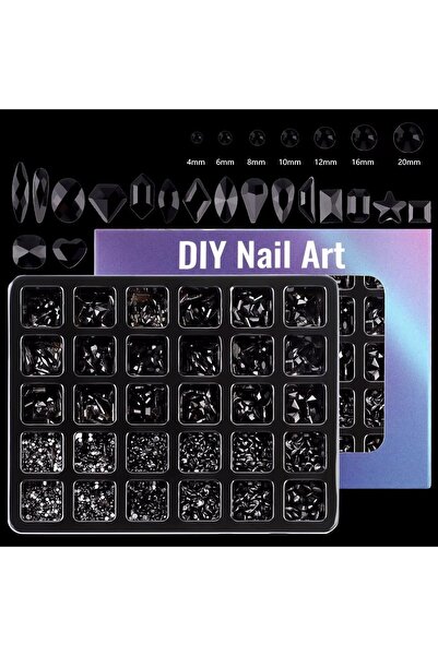 delis Marquise nail rhinestones, RHINE62, Black