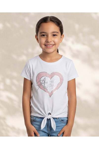 REDTAG Girls White Printed T-Shirt
