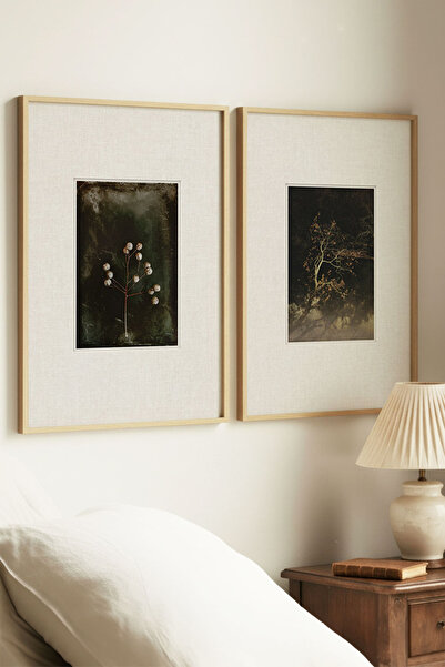 Zevahir Home 2 ΤΕΜΑΧΙΑ ΒΙΝΤΑΤΖ ΠΙΝΑΚΕΣ ΜΕ ΦΥΣΙΚΟ ΞΥΛΙΝΟ ΠΛΑΙΣΙΟ, ΣΧΕΔΙΑ ΤΟΥ Σ...