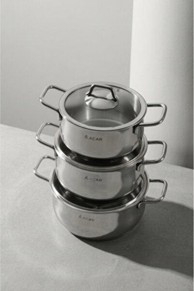 ACAR Karat 6 Parça Güveç Derin Tencere Seti TKEBT TEK RENK
