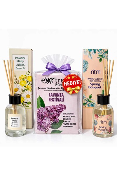 Ritm Powder Daisy Çubuklu Oda Kokusu ve Spring Bouquet Oda Kokusu 2x100