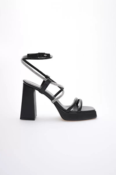 Belinora Sandale negre cu toc înalt pentru femei TR12MY02A