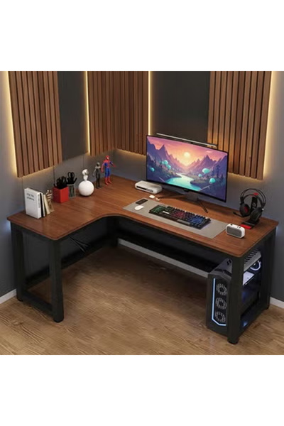 KEKE طاولة كمبيوتر متعددة الوظائف، محطة عمل منزلية (الزاوية اليسرى)