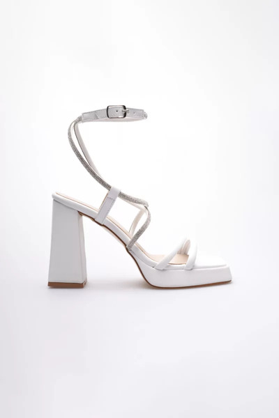 Belinora Γυναικεία πέδιλα με λευκό τακούνι TR12MY02B