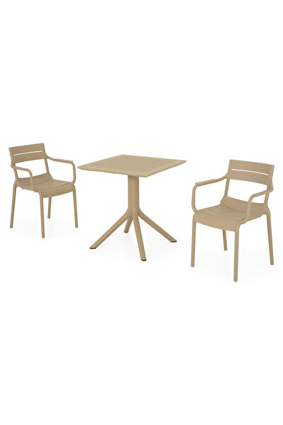 Maison Mex Set mobilier gradina/terasa 2 scaune si masa TIPPUS/CRUSOE, bej