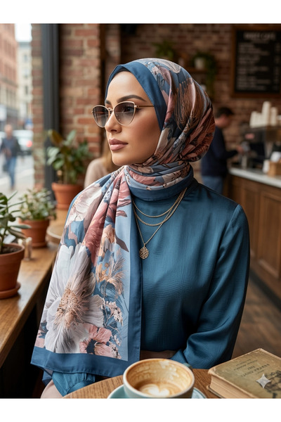 Nazellaa Dijital Egzotik Bahçe Bambu Soft Şal