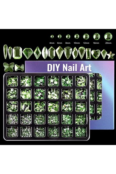 delis Marquise nail rhinestones, RHINE68, Green