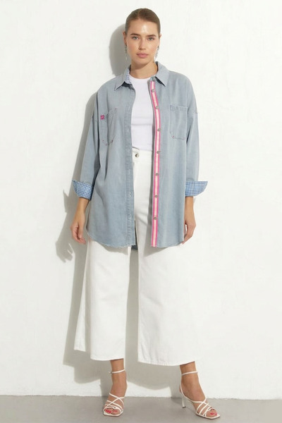 Kayra Women's Pocket Detail Jacket - Blue