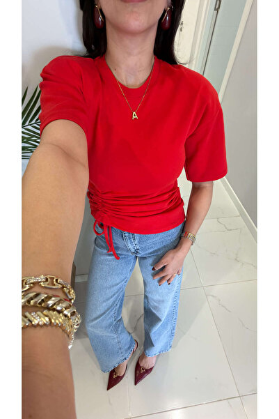 BİRCANÇİL Тениска с червени набори