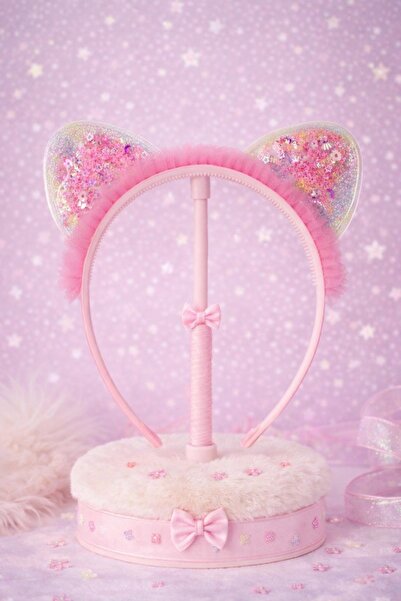 Nefi Jewelry TOZ PEMBE RENK PULLU TAÇ
