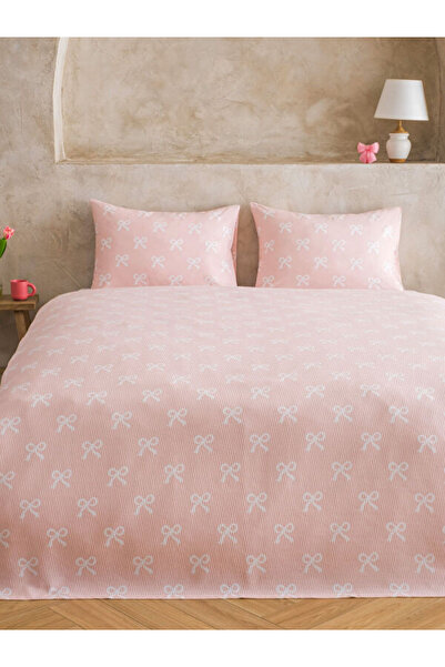 LC Waikiki Rmz Gi̇yi̇m Farkiyla Bow Embroidered Cotton Double Pique Set