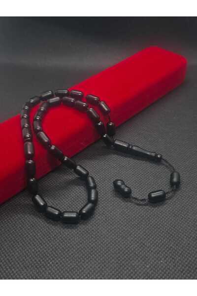 sarıyer silver Fiber Cube Cut 33-Stringed Systemic Tassel Prayer Beads with F...