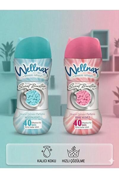 Wellnax Granül Çamaşır Parfümü ve Yumuşatıcısı Moonlight - Pink Velvet 2 li S...
