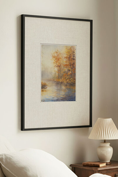 Zevahir Home 1 ΤΕΜΑΧΙΟ ΒΙΝΤΑΤΖ ΠΙΝΑΚΑΣ ΖΩΓΡΑΦΙΣΜΕΝΟΣ ΜΕ ΘΕΜΑ ΛΙΜΝΗ ΚΑΙ ΦΘΙΝΟΠ...