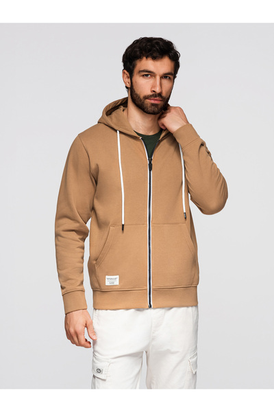 OMBRE Men's Hooded Cotton OM-SSBZ-0272 Coffee