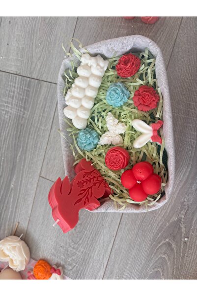 Roots&Flame Set Lumanari Handmade Flori Colorate Ceara Soia Paste Decor 5-7 cm