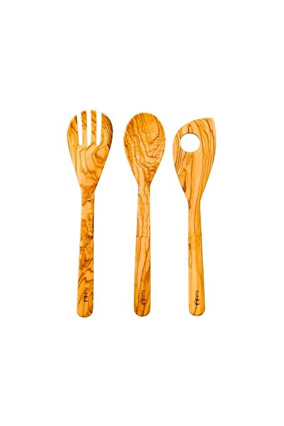 Hakiki Store Kişiye Özel 3'lü Zeytin Mutfak Servis Seti 30 Cm
