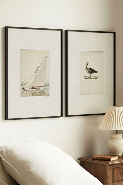 Zevahir Home 2 ΤΕΜΑΧΙΑ ΒΙΝΤΑΤΖ ΠΙΝΑΚΕΣ ΜΕ ΜΑΥΡΟ ΞΥΛΙΝΟ ΠΛΑΙΣΙΟ, ΘΕΜΑΤΑ ΙΑΤΡΙΚ...