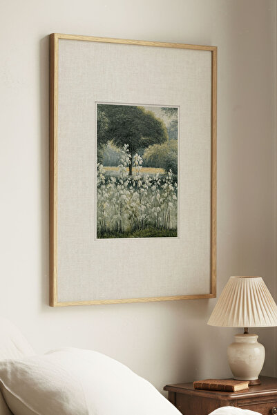 Zevahir Home 1 Piece Natural Wooden Framed Forest Scene Vintage Painting