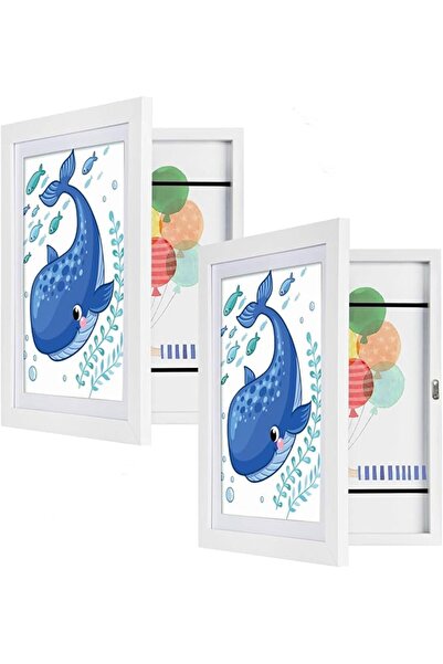 Arabest 2Pcs Children's Art Frames,Interchangeable Artwork Frames,Front Openi...