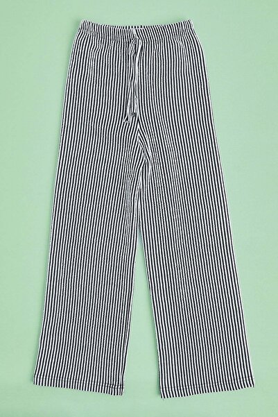 Fulla Moda Pantaloni Palazzo cu dungi și talie elastică pentru fete