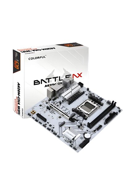Colorful BATTLE-AX A620M-GHA WIFI V14 Beyaz DDR5 7600Mhz mATX AM5 Gaming (Oyu...