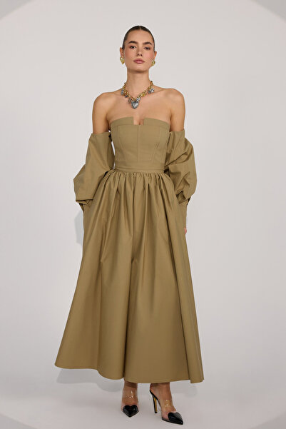 NOK İSTANBUL Aura Maxi Skirt Bronze Brown